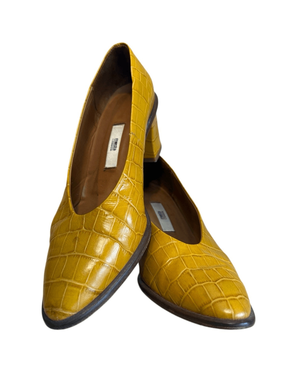 Miista Bernadette Croc Leather Heels Pumps